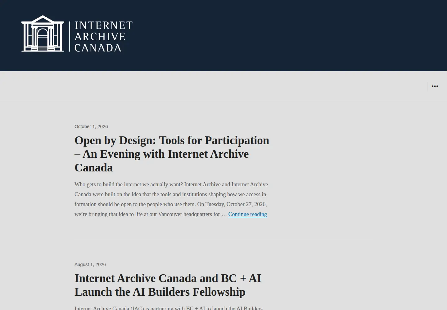 Screenshot of internetarchivecanada.org