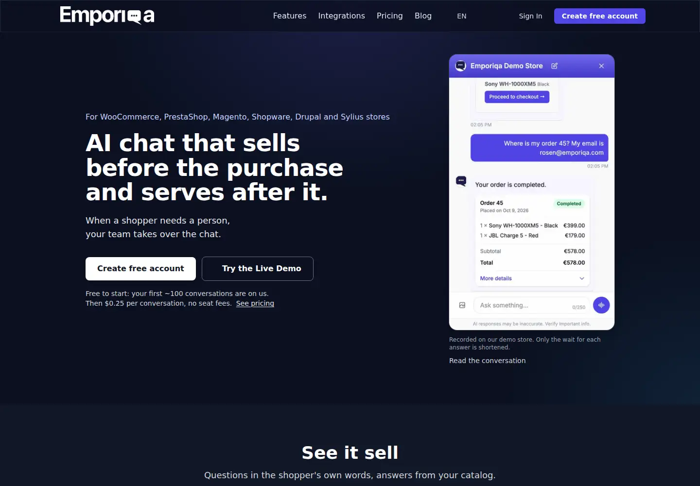 Screenshot of emporiqa.com from the current report