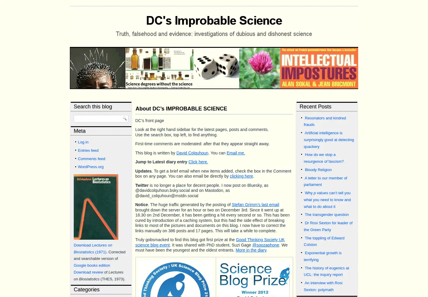 Screenshot of dcscience.net