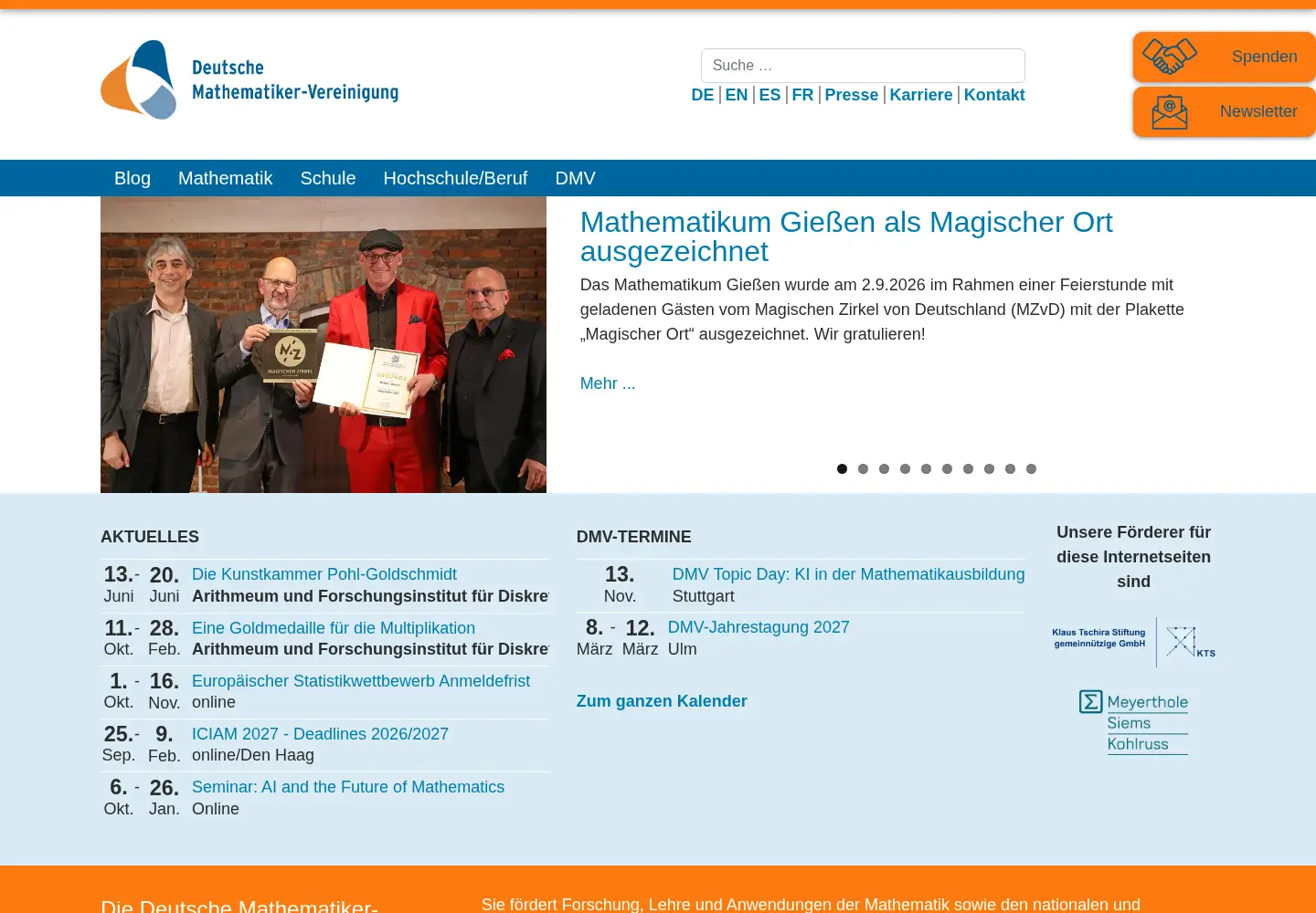 Screenshot of mathematik.de