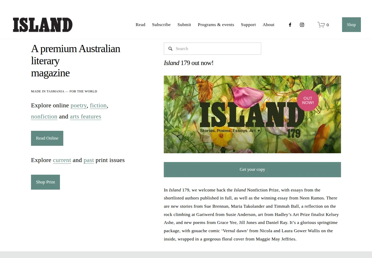 Captured homepage of islandmag.com in the current scan