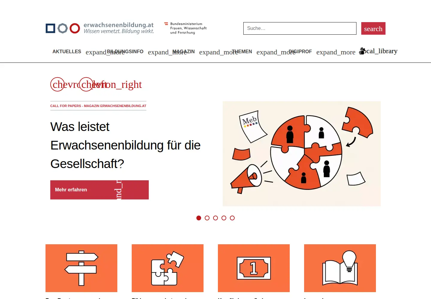 Screenshot of erwachsenenbildung.at