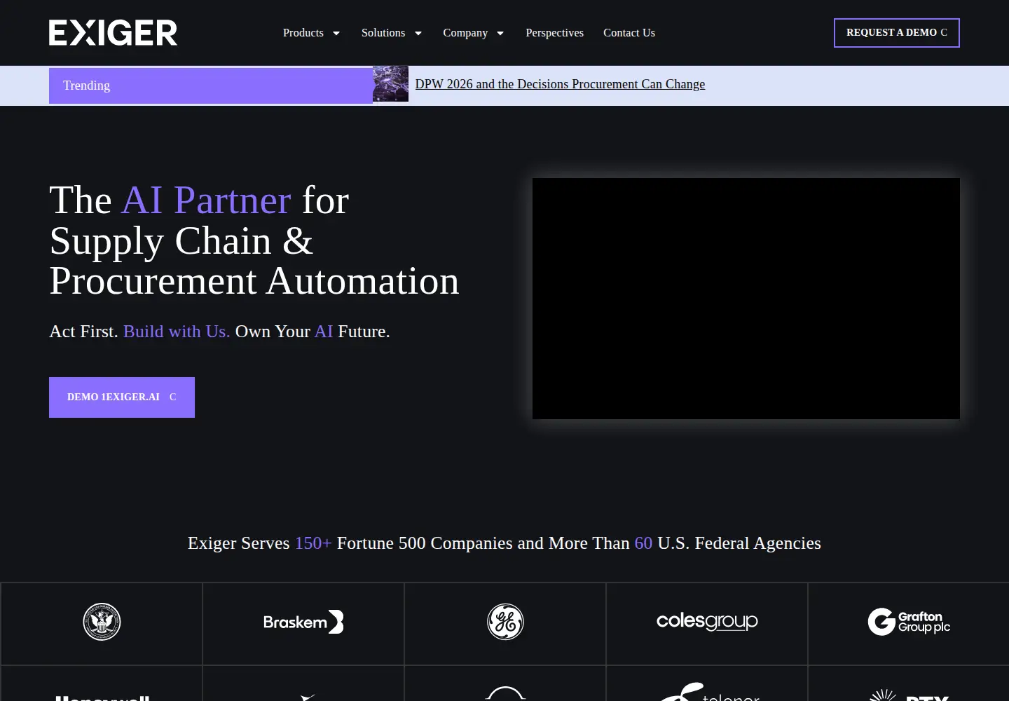 Screenshot of exiger.com