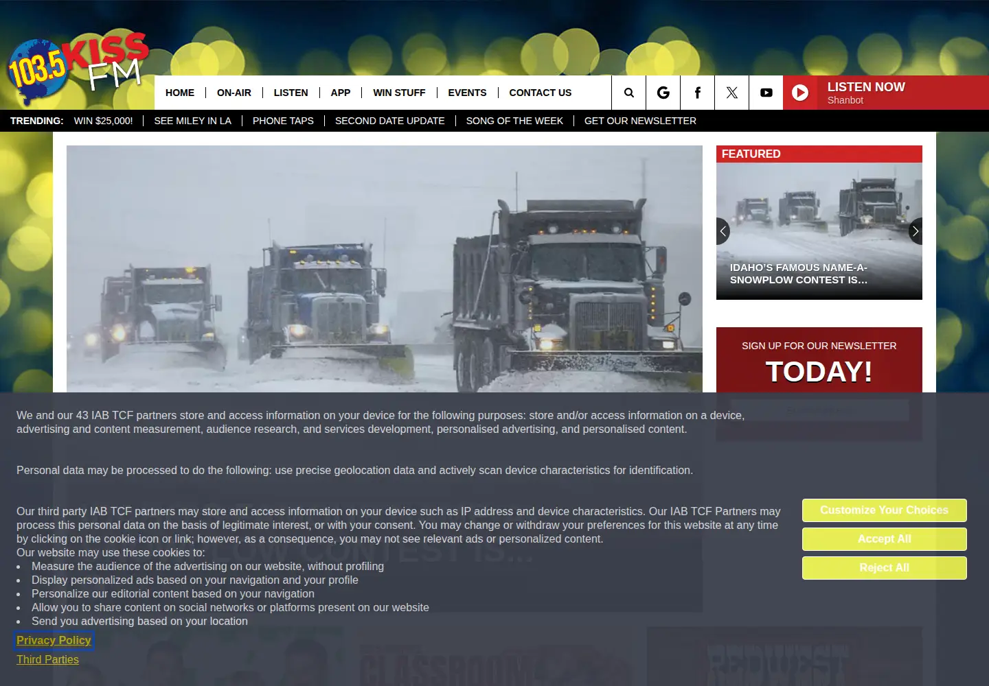 Screenshot of 1035kissfmboise.com