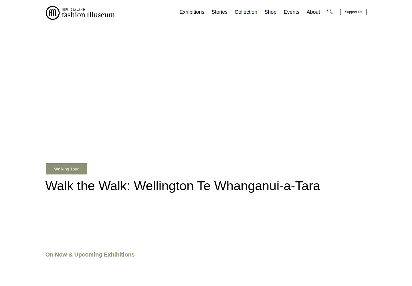 Captured homepage of nzfashionmuseum.org.nz in the current scan