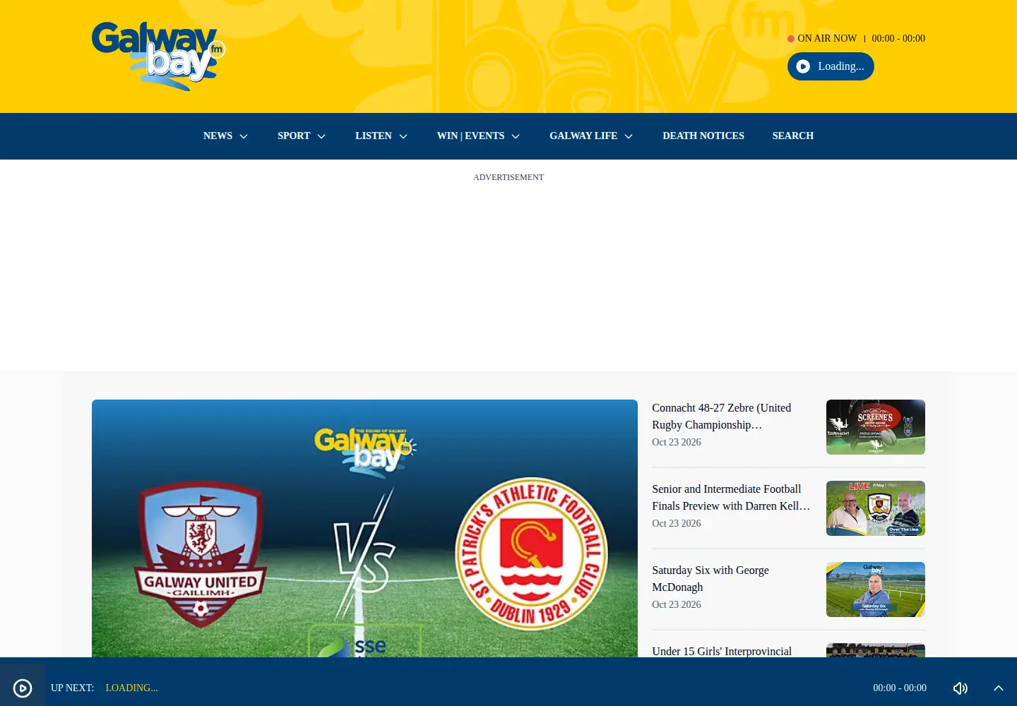 Screenshot of galwaybayfm.ie