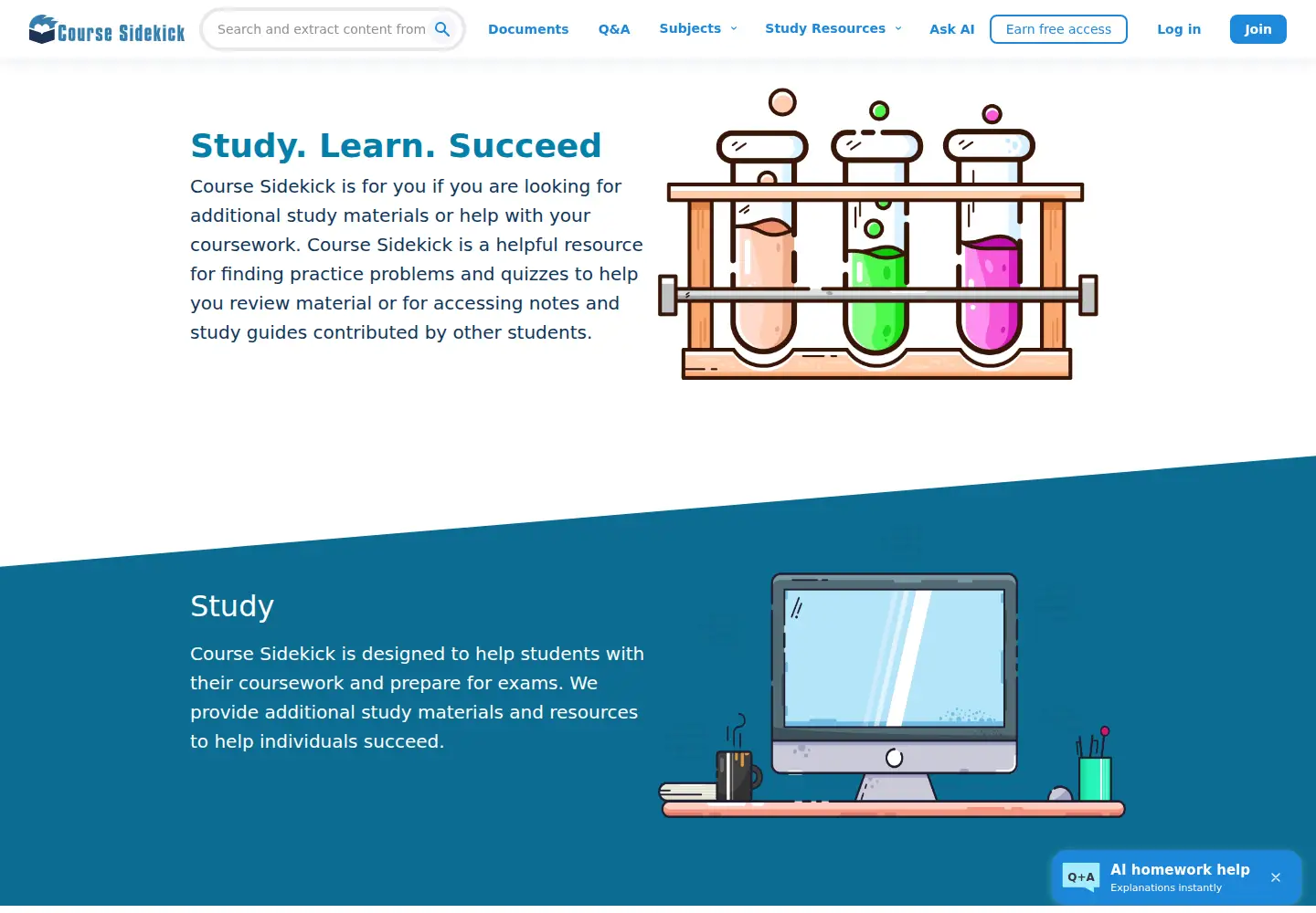 Screenshot of coursesidekick.com