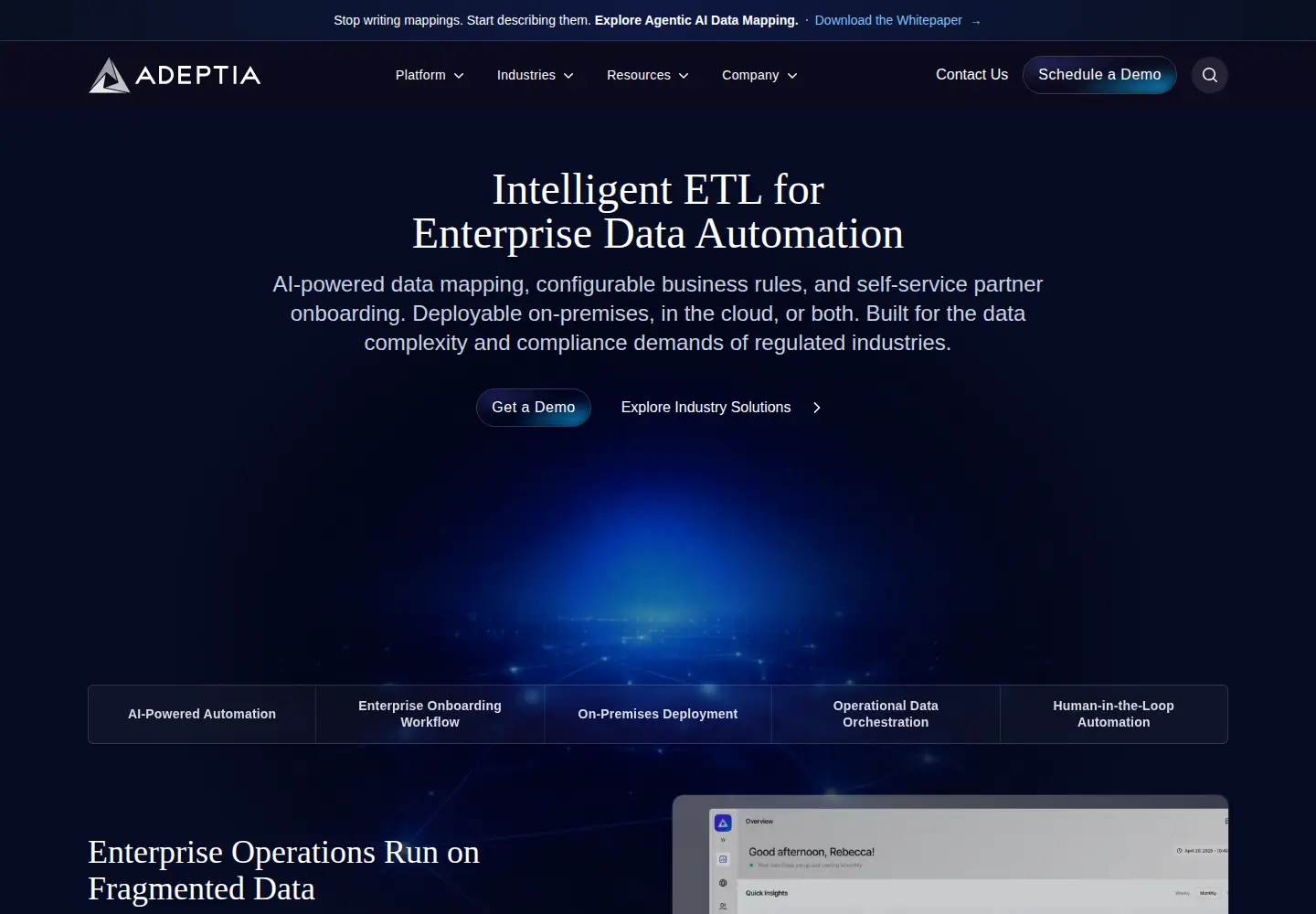 Screenshot of adeptia.com