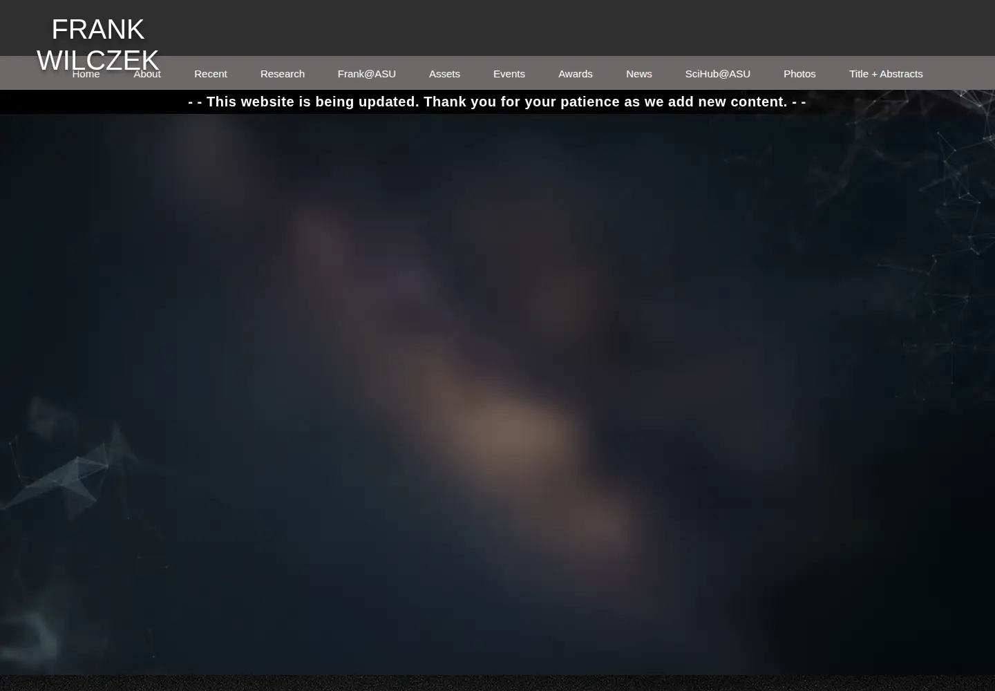 Captured homepage of frankawilczek.com in the current scan
