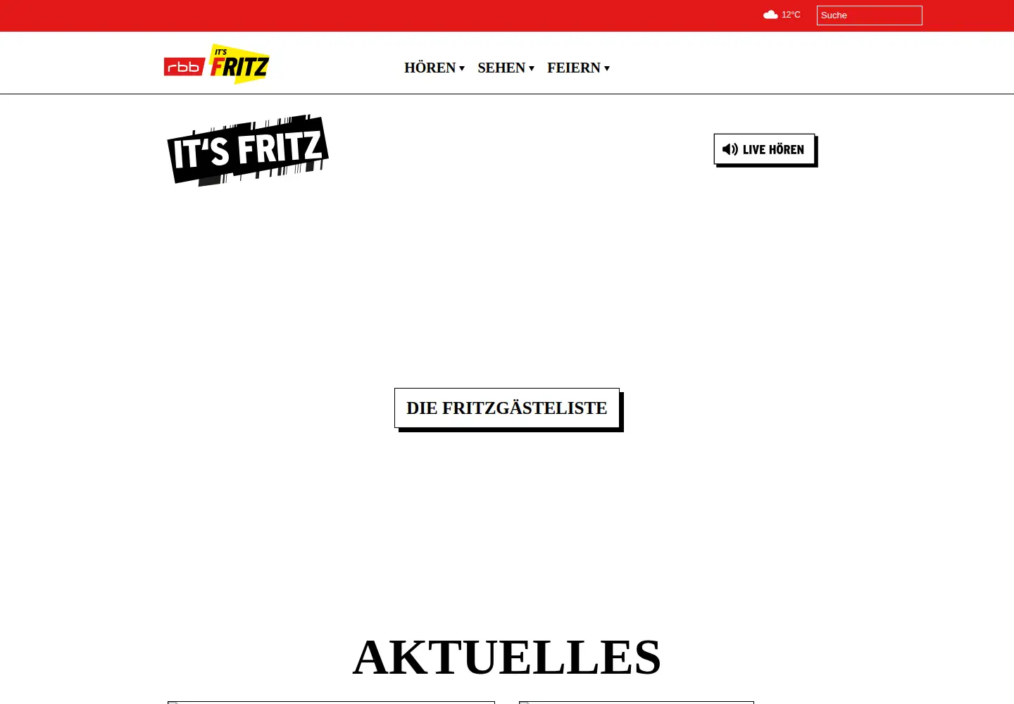 Screenshot of fritz.de