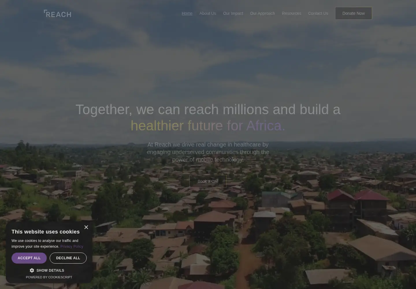 Captured homepage of praekelt.org in the current scan