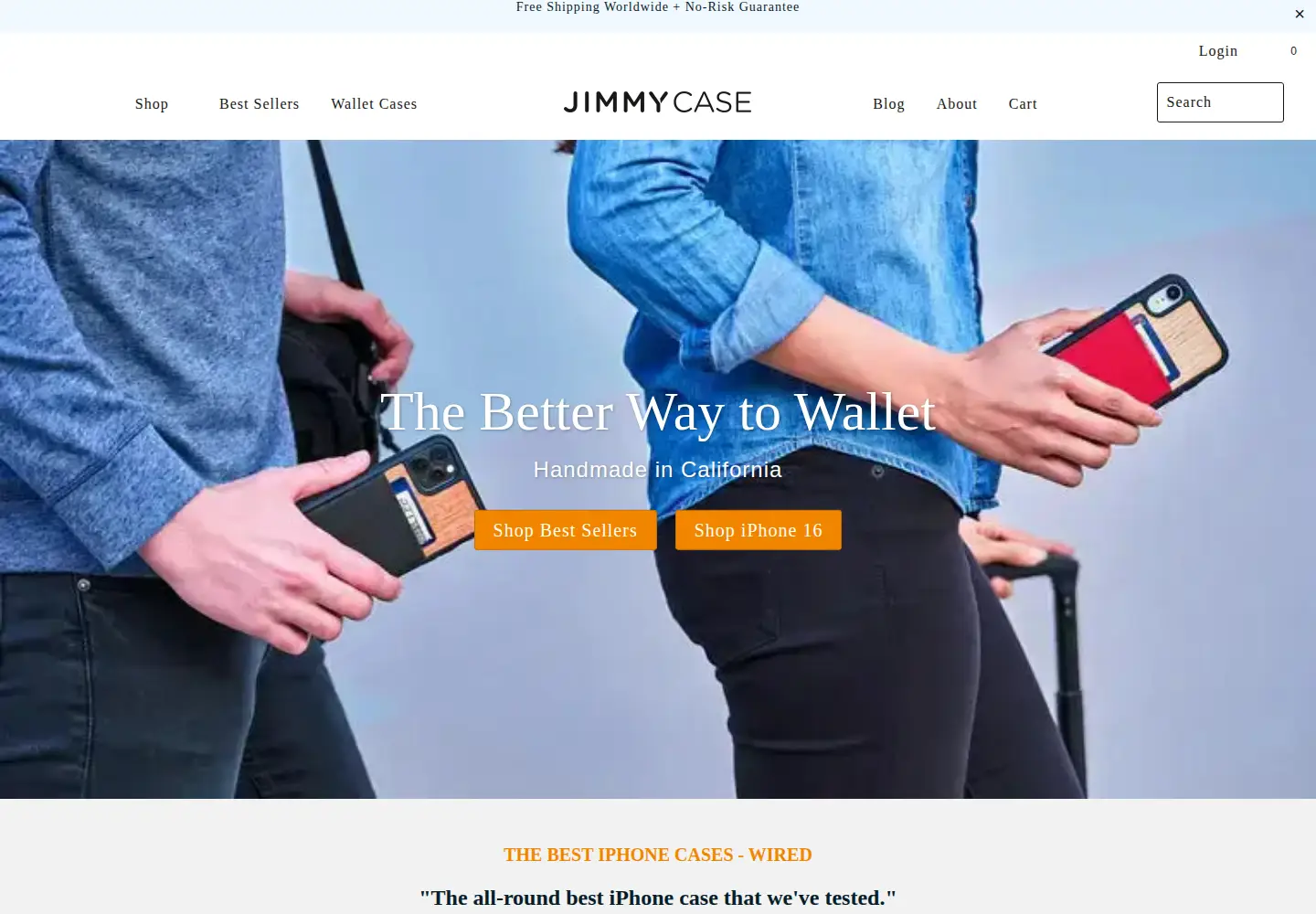 Captured homepage of thejimmycase.com in the current scan