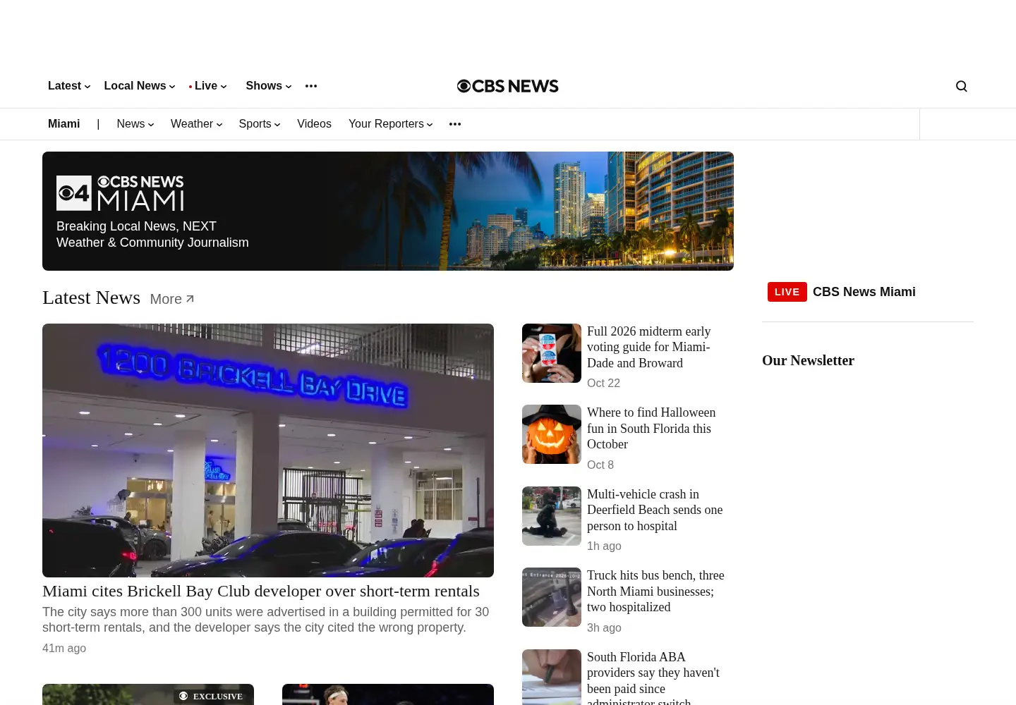 Captured homepage of cbs4.com in the current scan