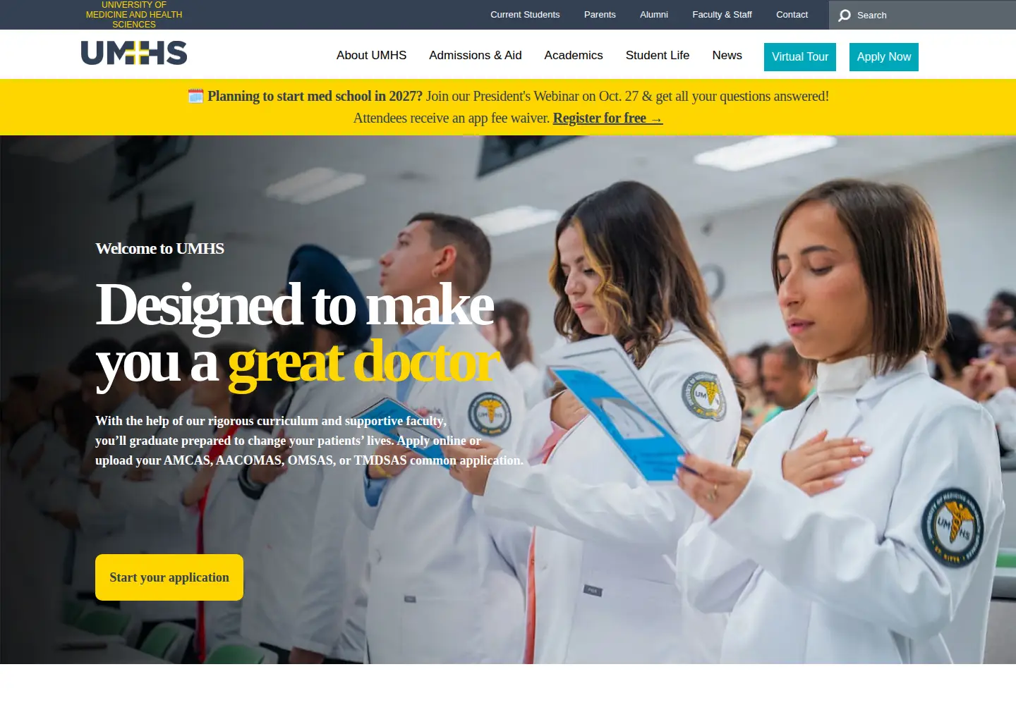 Captured homepage of umhs-sk.org in the current scan