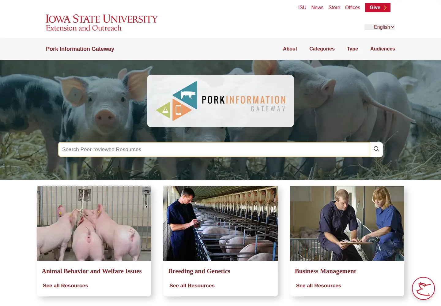 Captured homepage of porkgateway.org in the current scan