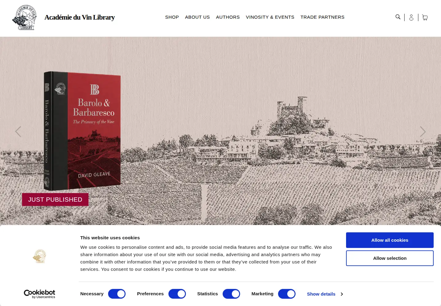 Screenshot of academieduvinlibrary.com