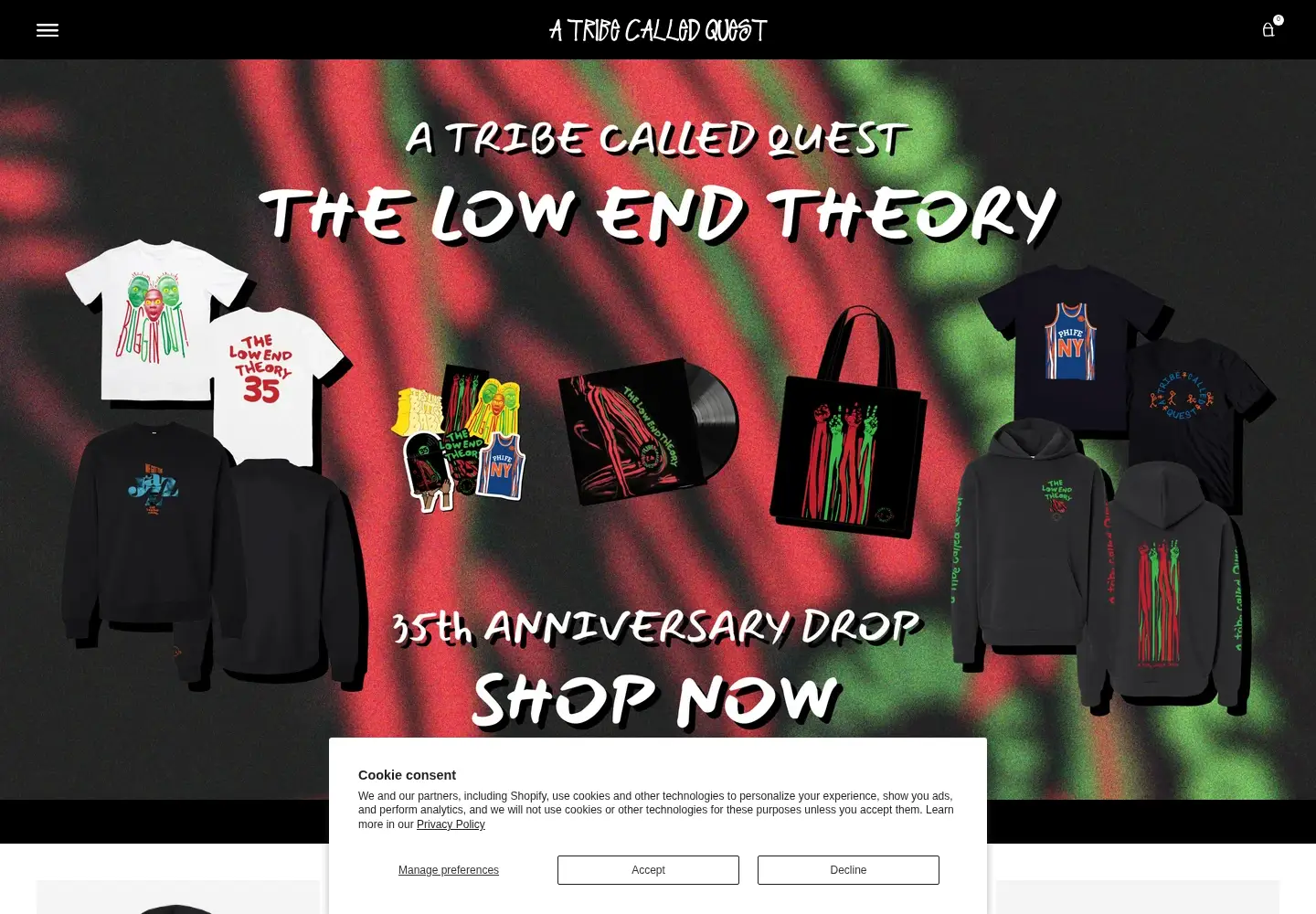 Captured homepage of atribecalledquest.com in the current scan