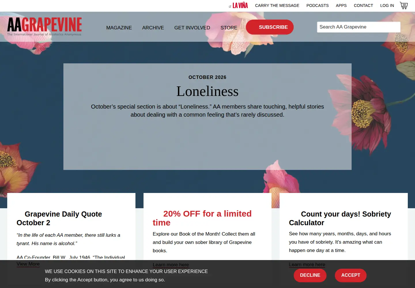 Screenshot of aagrapevine.org