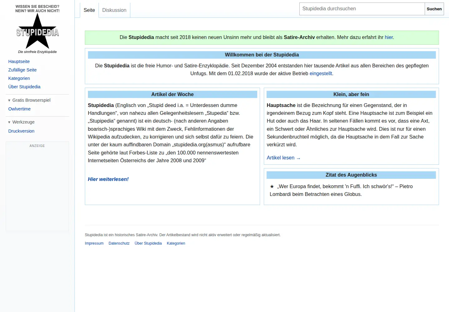 Screenshot of stupidedia.org
