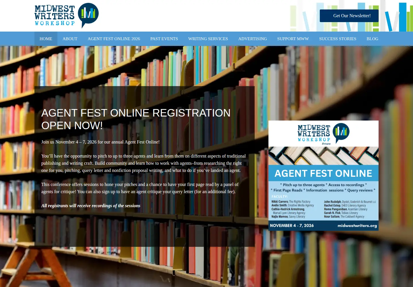 Screenshot of midwestwriters.org