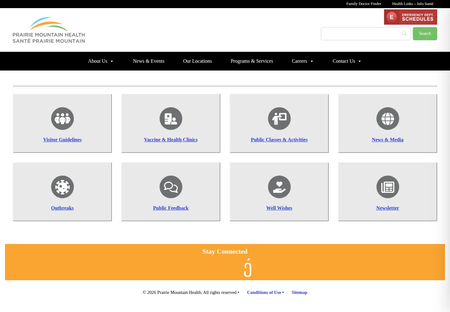 Screenshot of prairiemountainhealth.ca