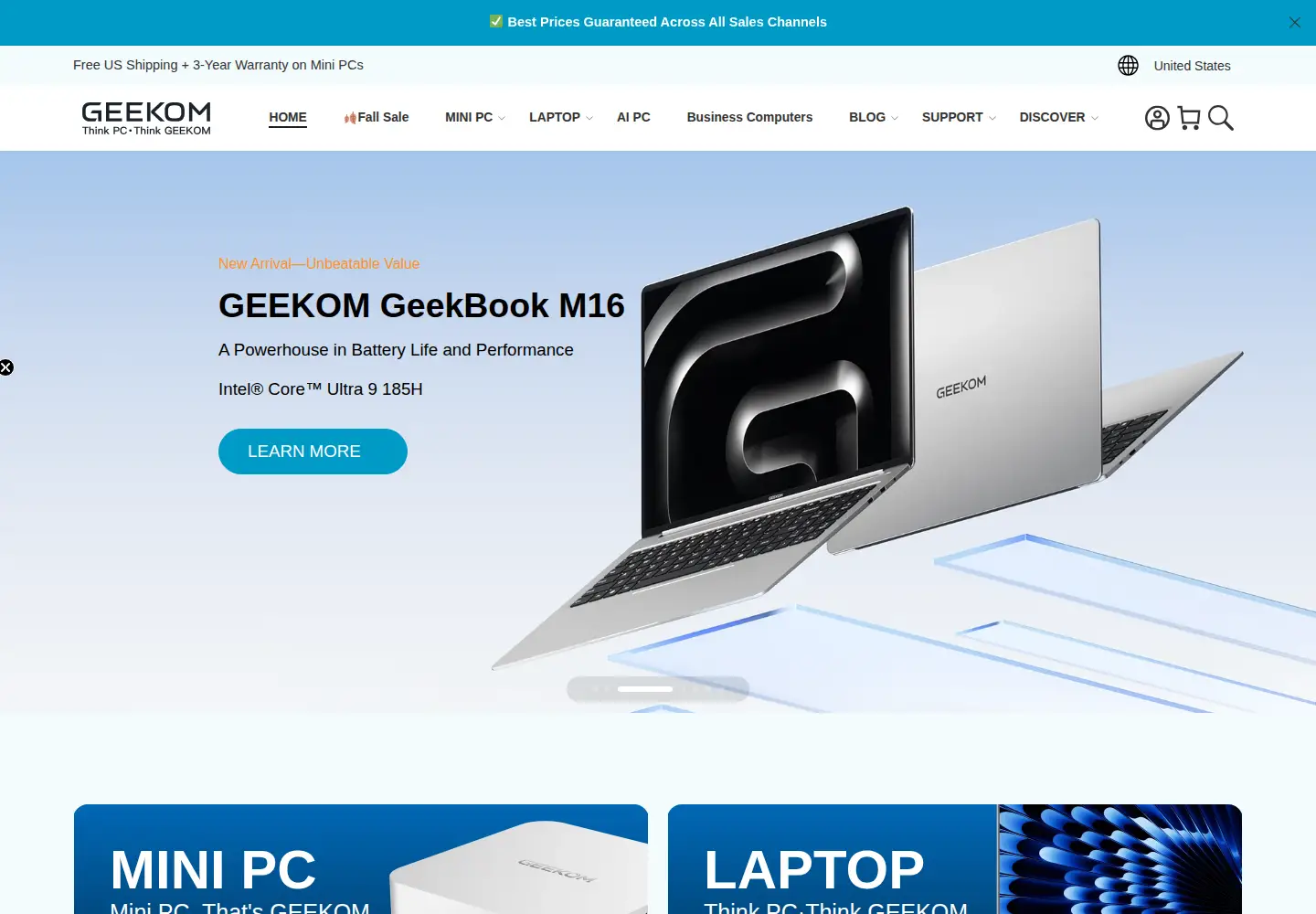 Screenshot of geekompc.com