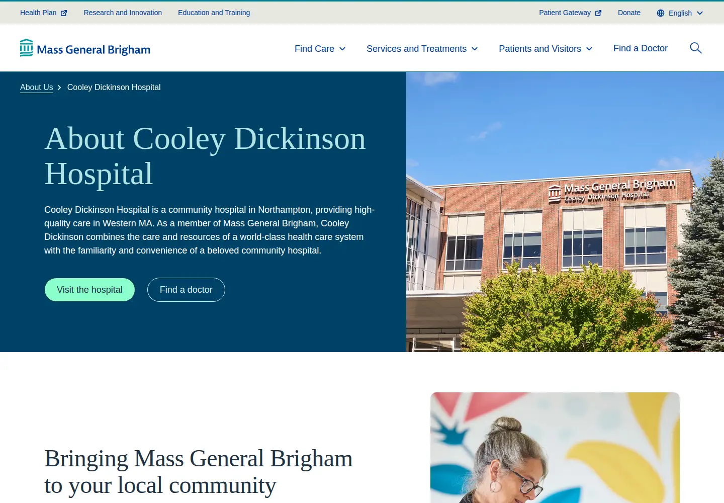 Captured homepage of cooleydickinson.org in the current scan