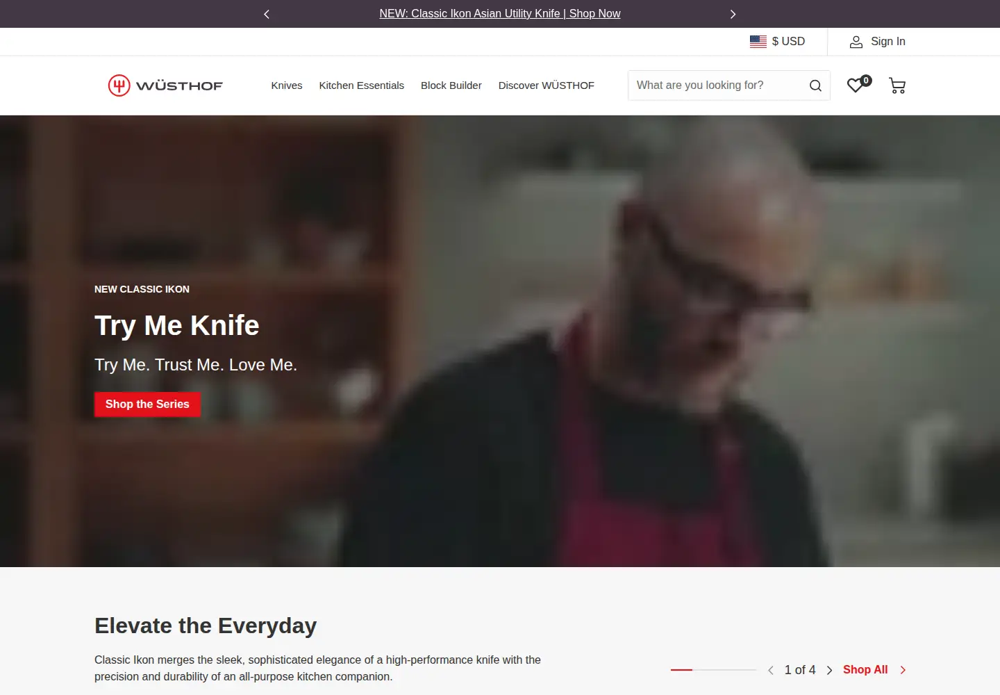 Screenshot of wusthof.com