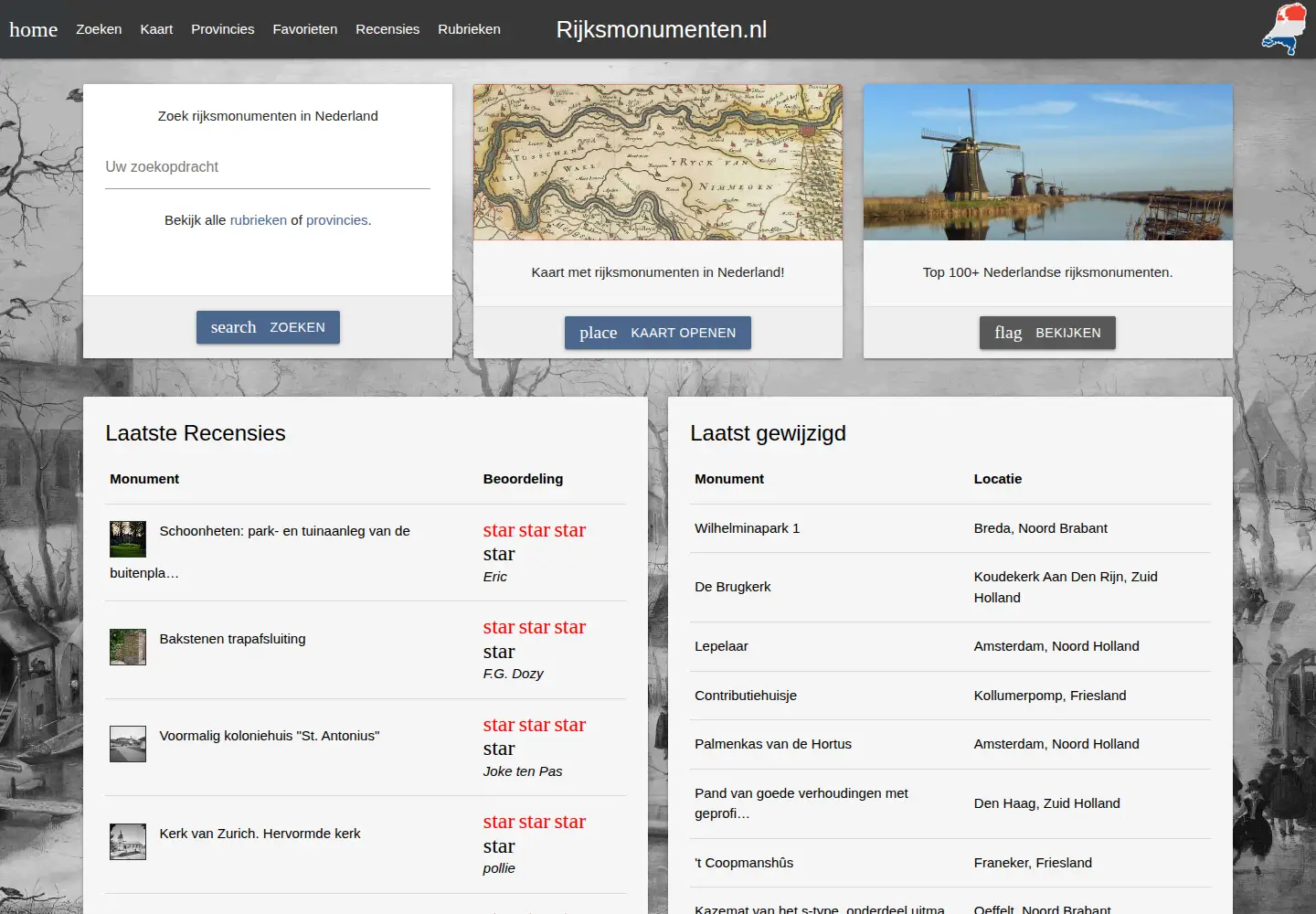 Screenshot of rijksmonumenten.nl