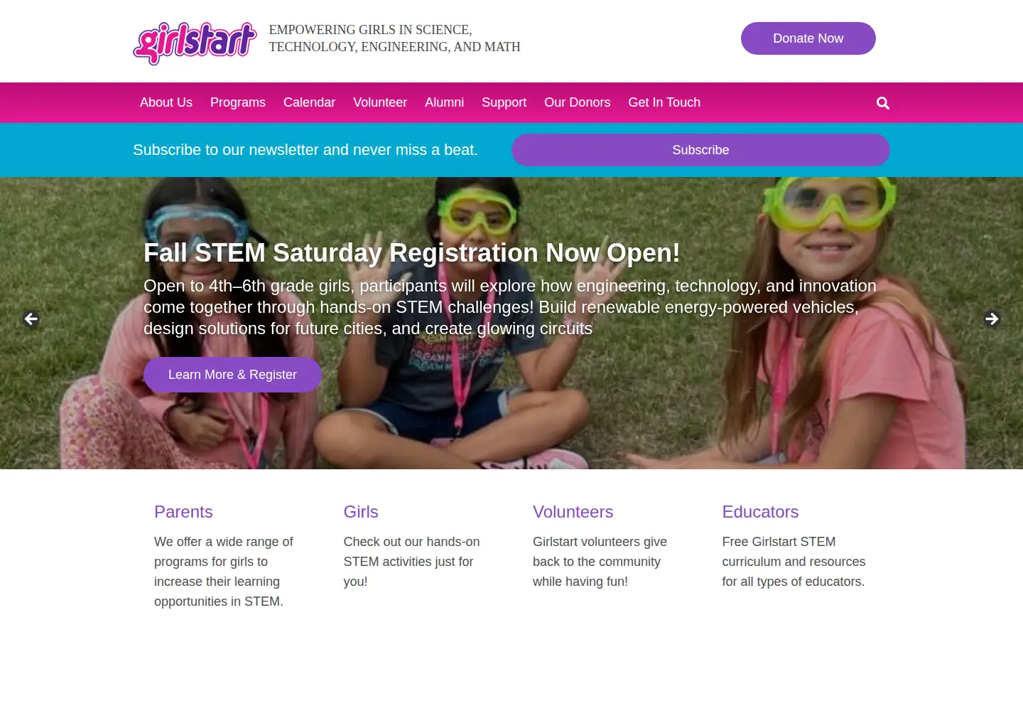 Screenshot of girlstart.org