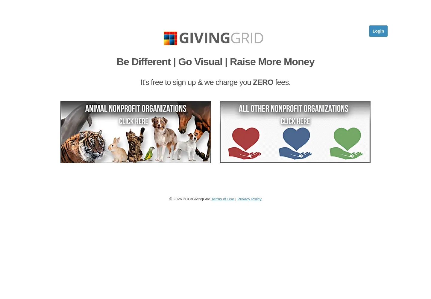 Screenshot of givinggrid.com