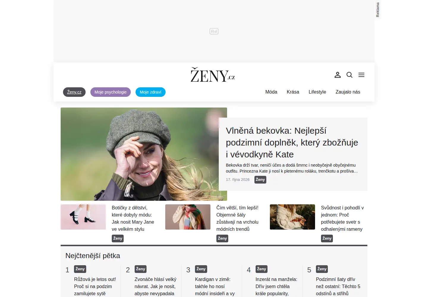 Screenshot of zeny.cz