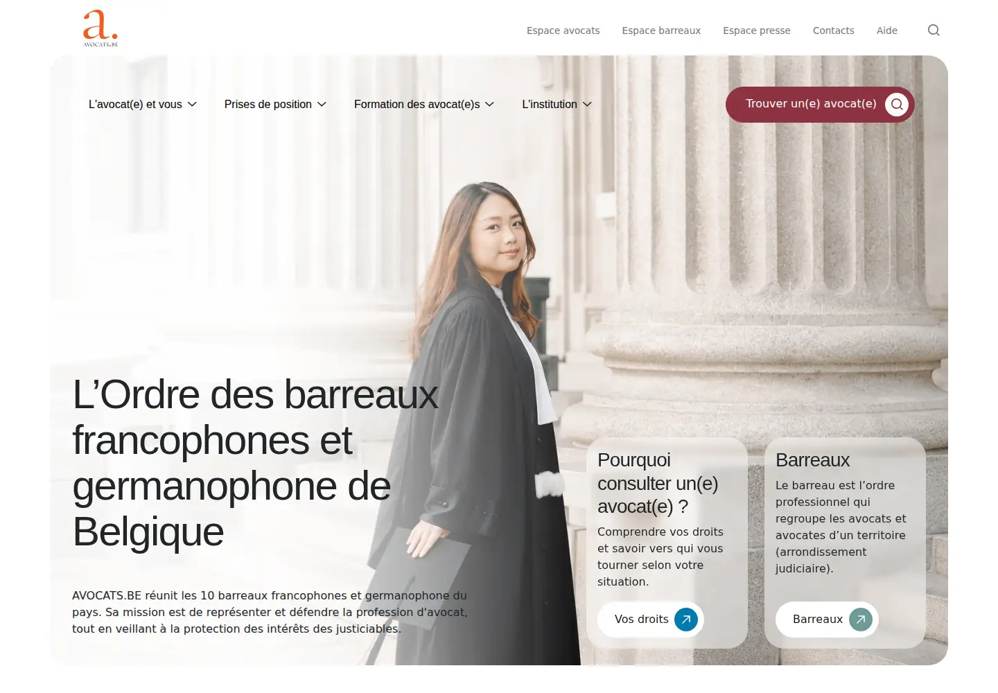 Screenshot of avocats.be