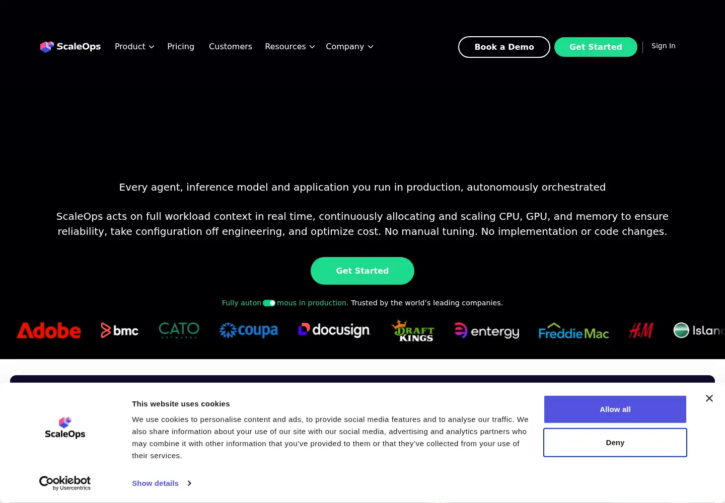 Screenshot of scaleops.com