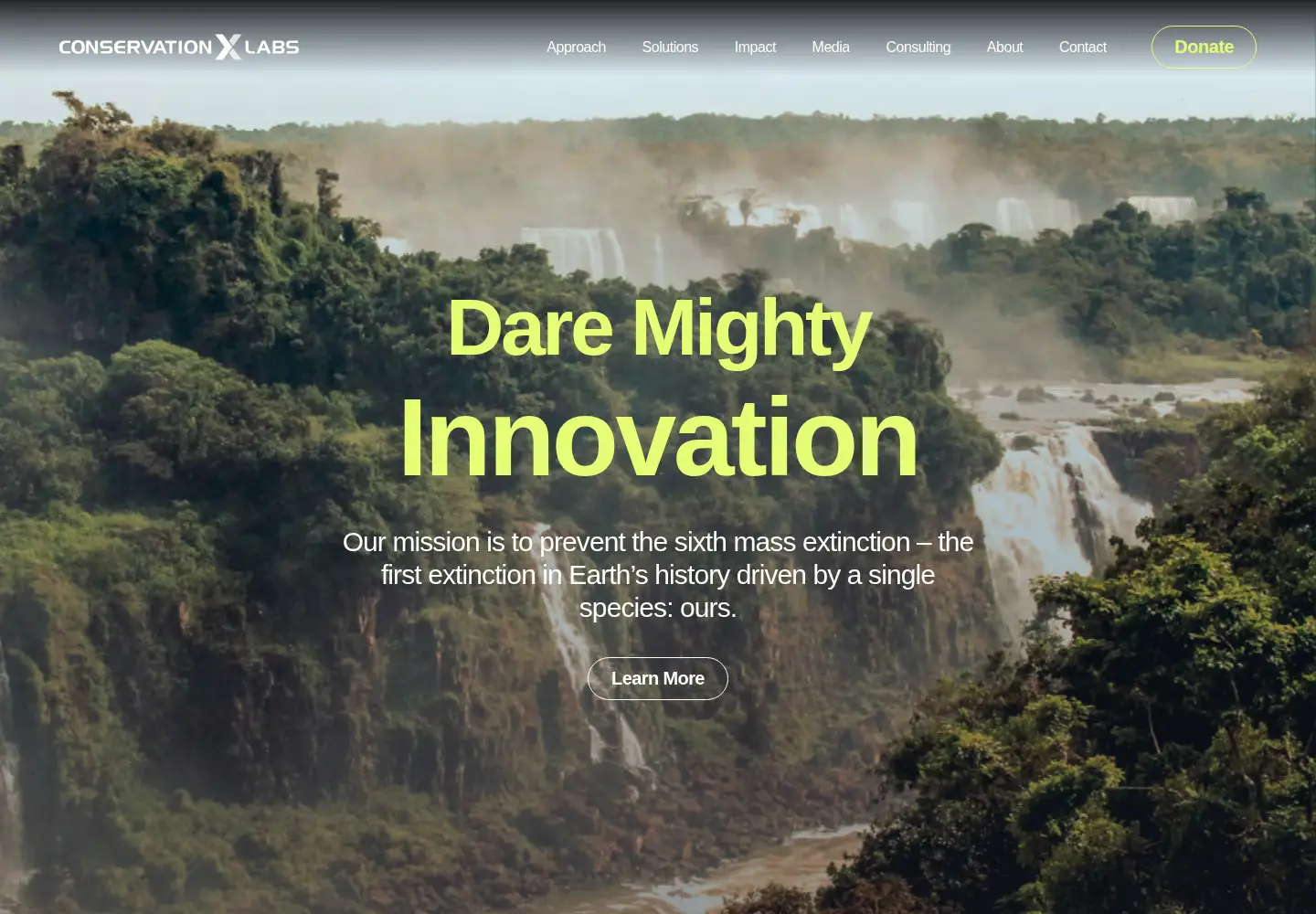 Captured homepage of conservationx.com in the current scan