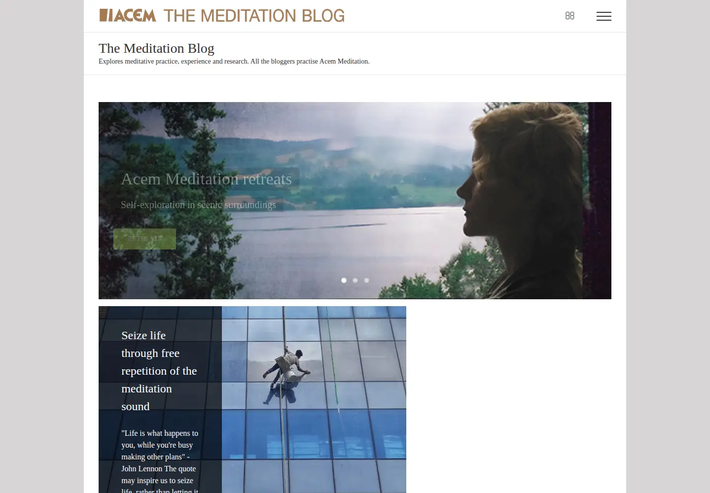 Screenshot of themeditationblog.com