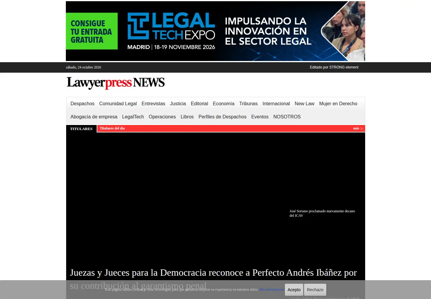 Captured homepage of lawyerpress.com in the current scan