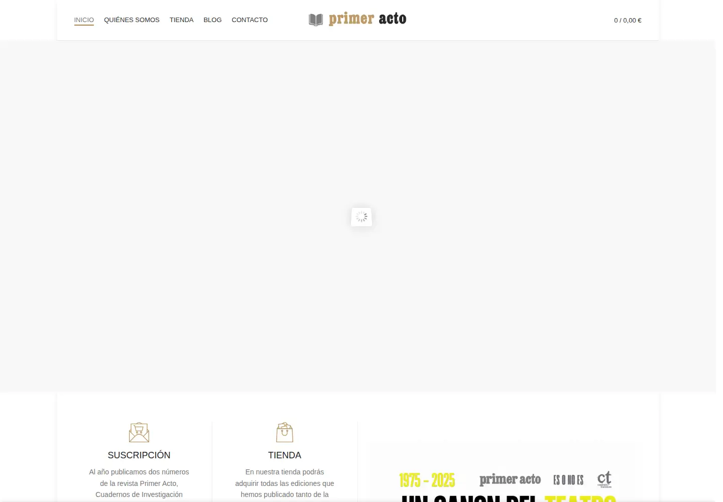 Captured homepage of primeracto.com in the current scan