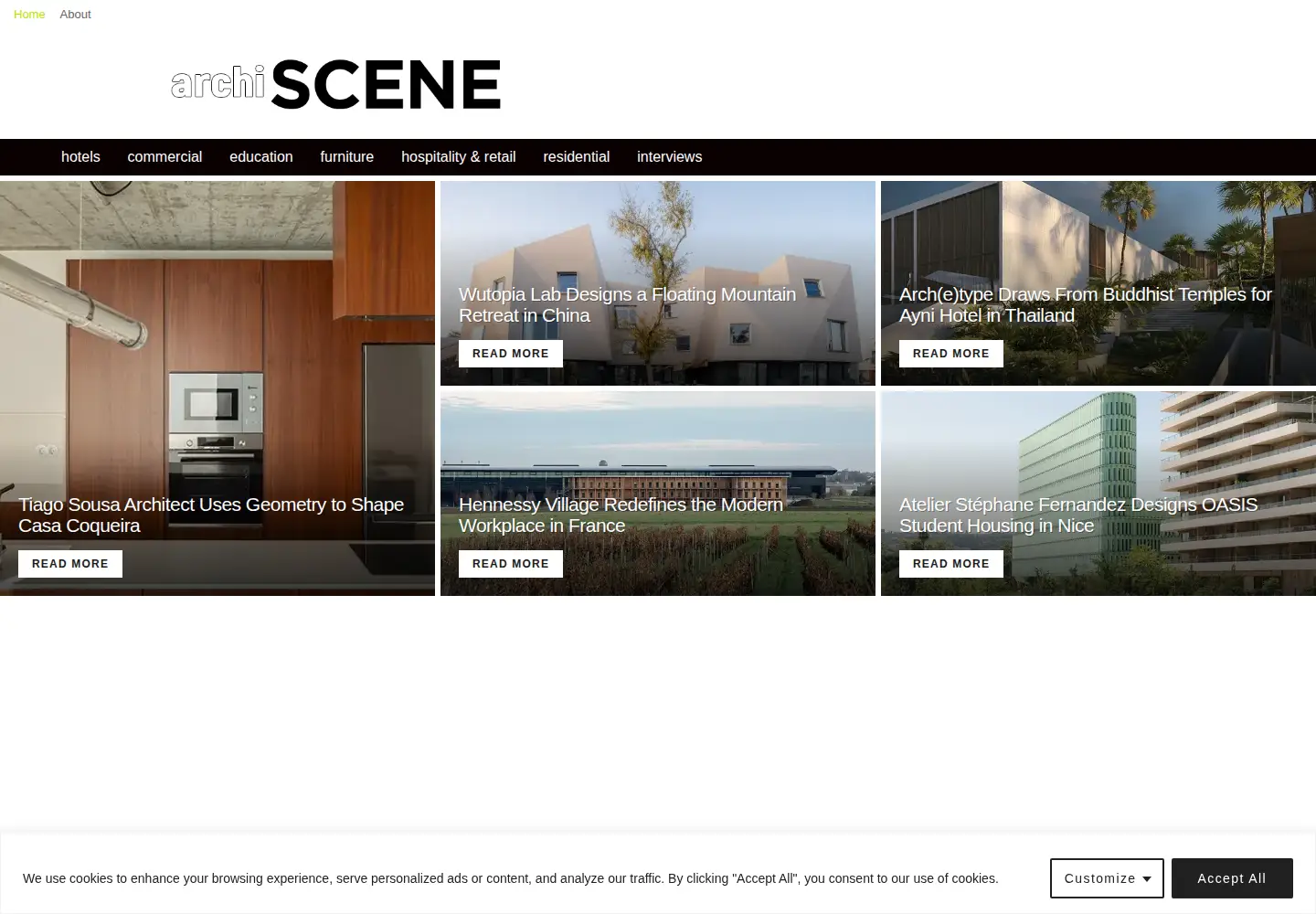 Captured homepage of archiscene.net in the current scan