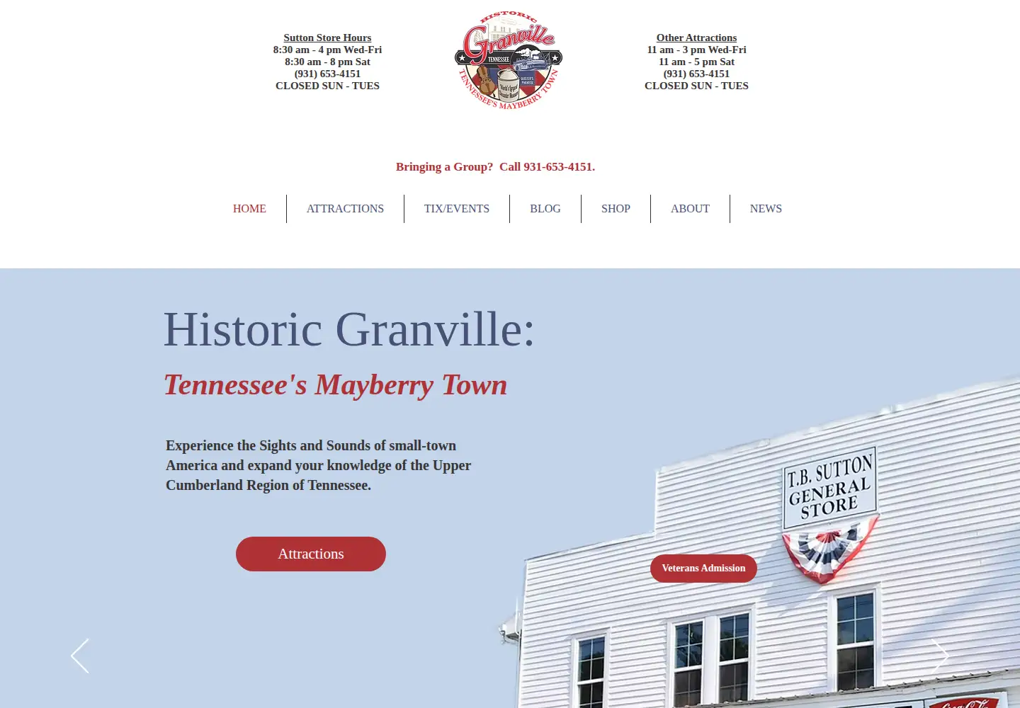 Screenshot of granvilletn.com