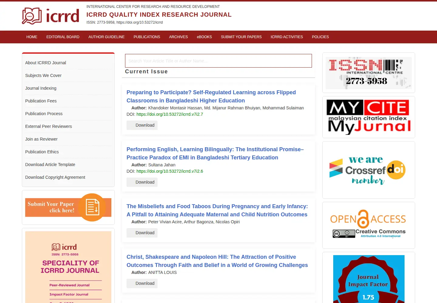 Captured homepage of icrrd.com in the current scan