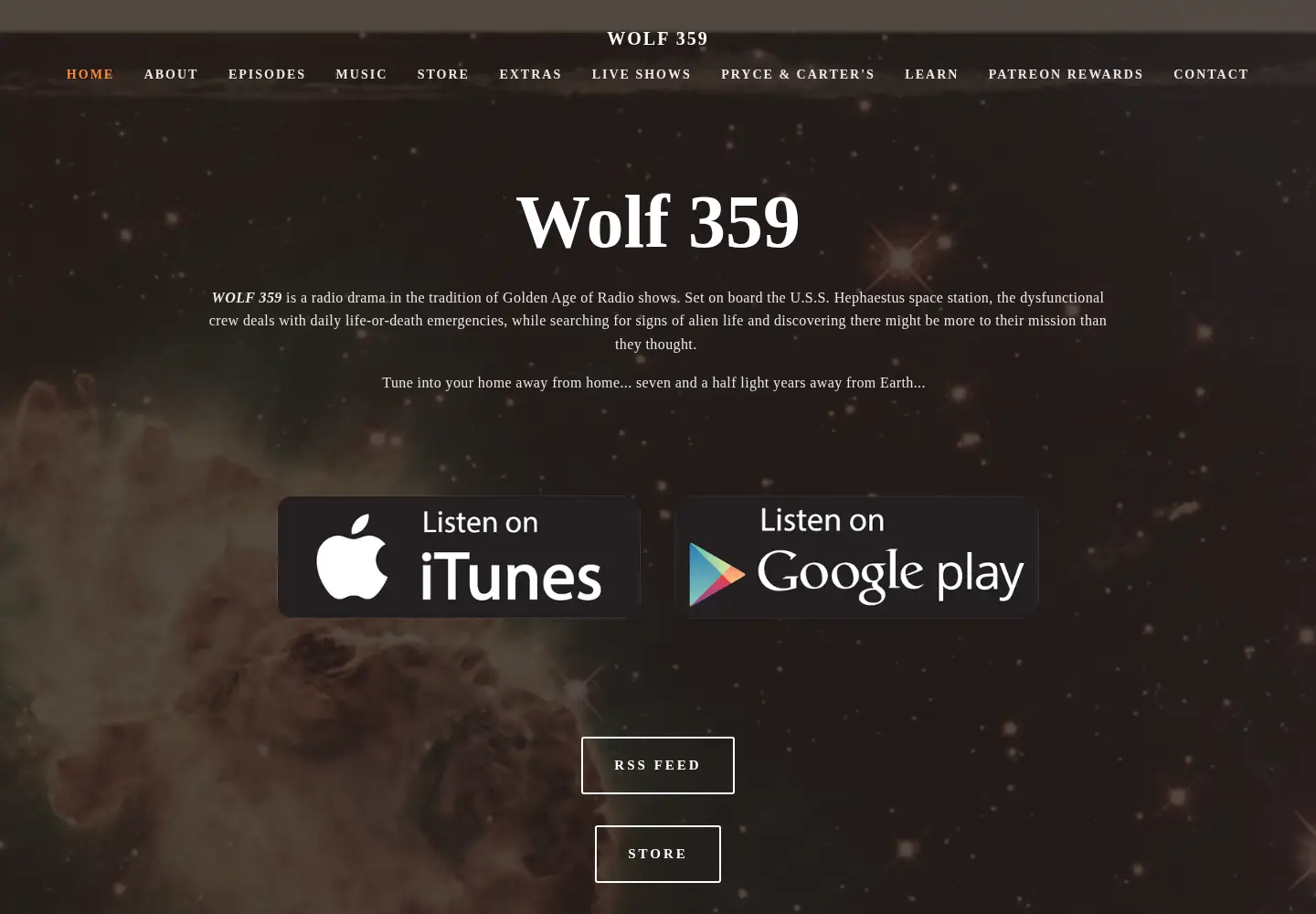 Captured homepage of wolf359.fm in the current scan