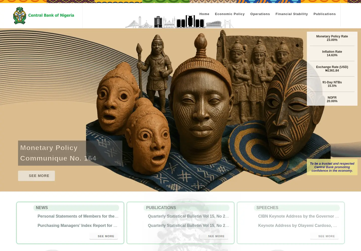 Captured homepage of cenbank.org in the current scan