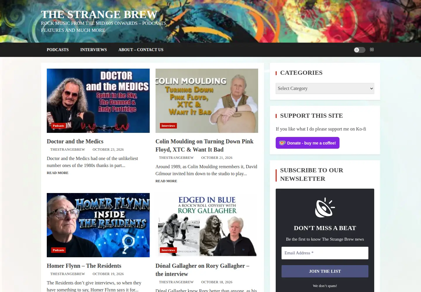Screenshot of thestrangebrew.co.uk