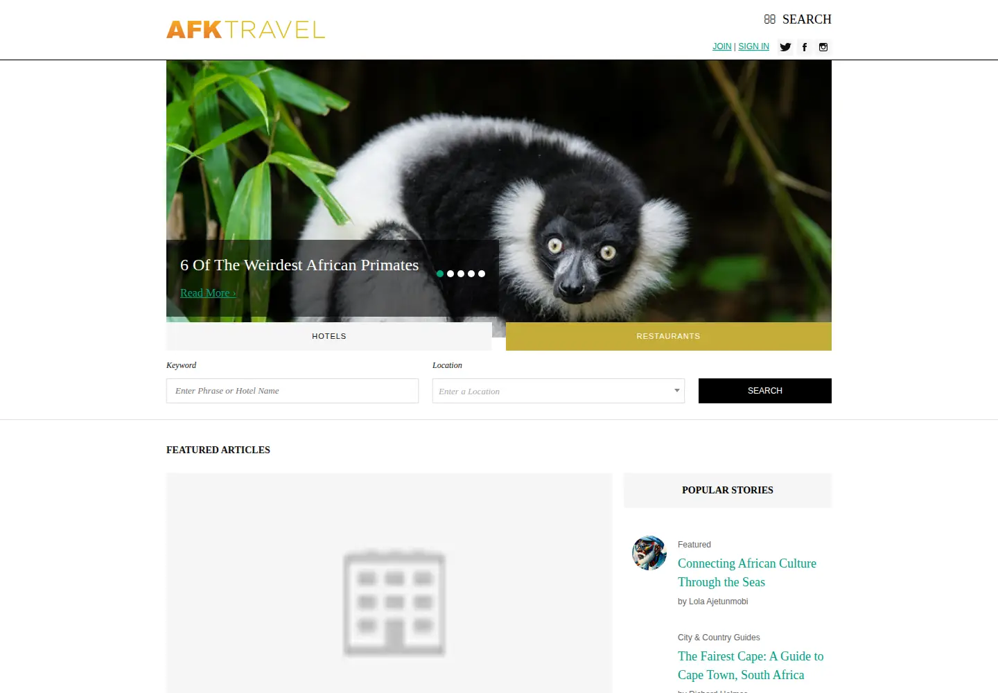 Screenshot of afktravel.com