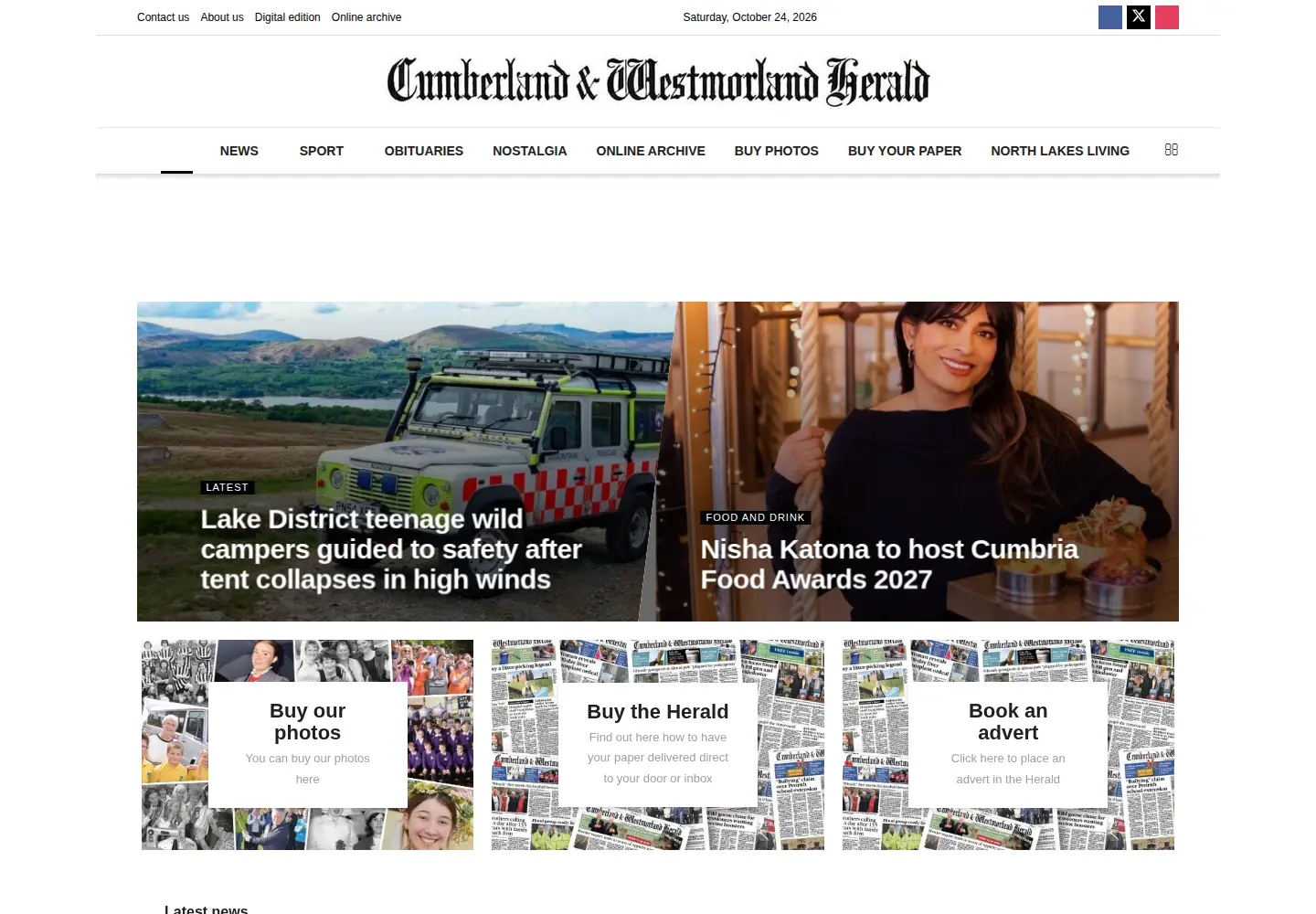 Captured homepage of cwherald.com in the current scan