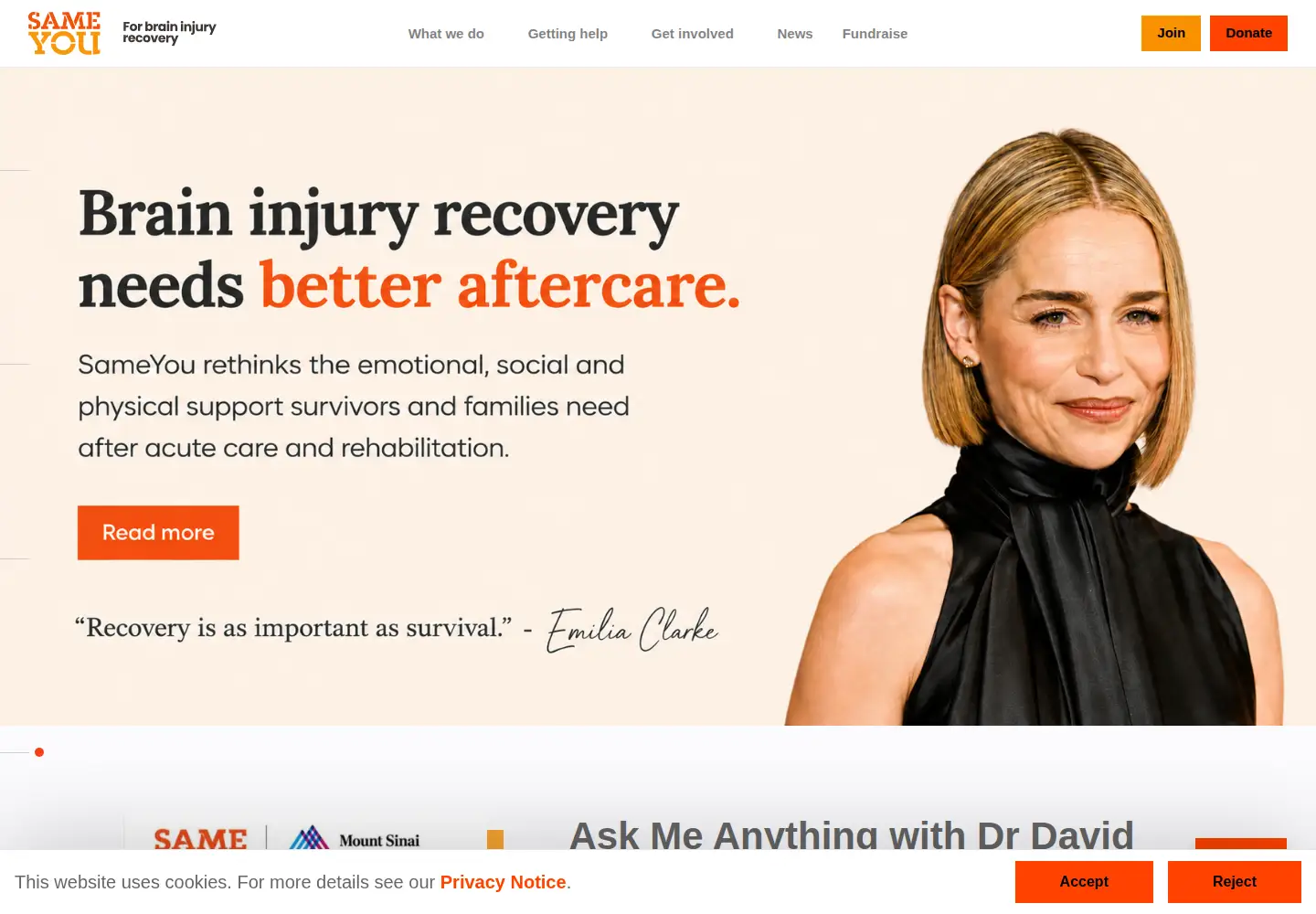 Captured homepage of sameyou.org in the current scan