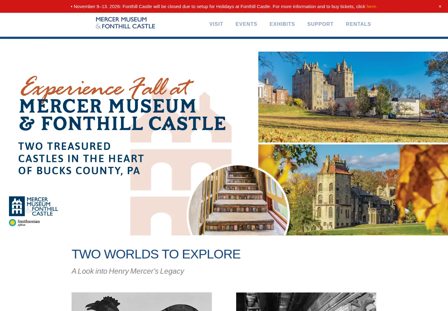 Screenshot of mercermuseum.org