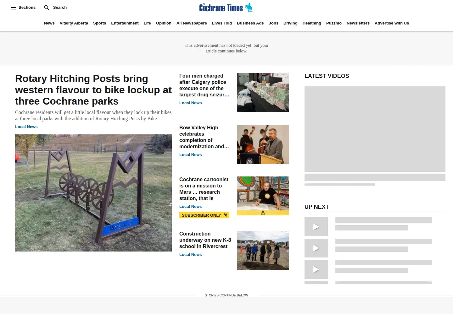 Screenshot of cochranetimes.com