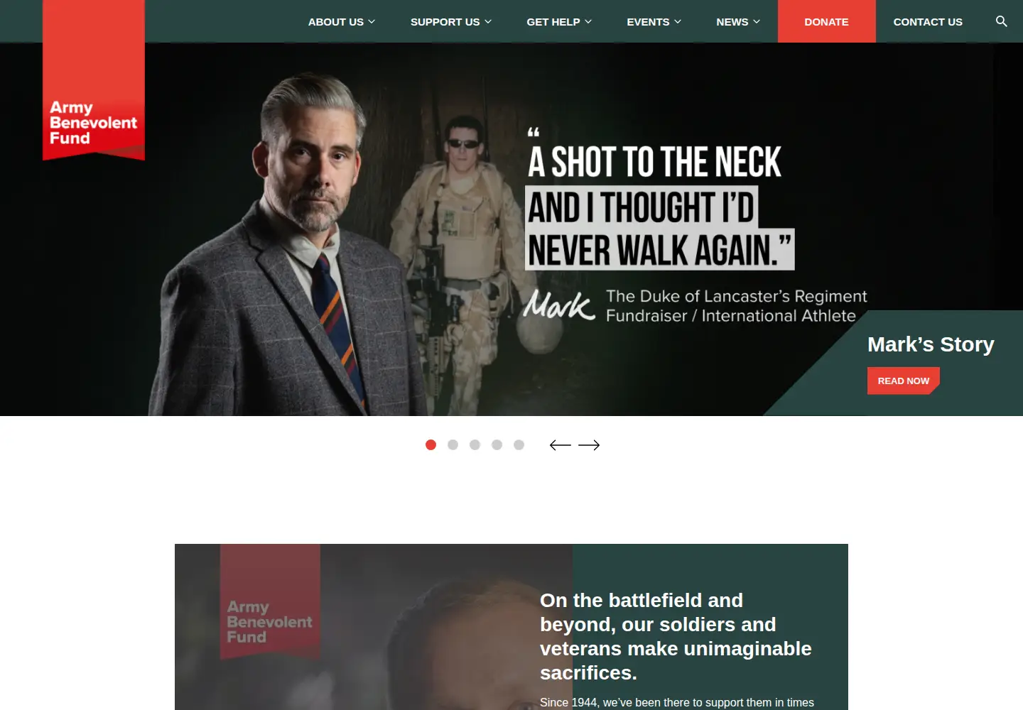 Screenshot of soldierscharity.org